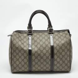 Pre Owned حقيبة غوتشي "جوي بوسطن" متوسطة جلد و كانفاس جي جي داكنة بنية