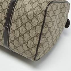 Pre Owned حقيبة غوتشي "جوي بوسطن" متوسطة جلد و كانفاس جي جي داكنة بنية