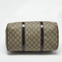 Pre Owned حقيبة غوتشي "جوي بوسطن" متوسطة جلد و كانفاس جي جي داكنة بنية