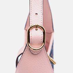 Pre Owned Gucci Blue Pink Limited Edition Small GG Embroidered Denim Floral Jackie 1961 Crossbody