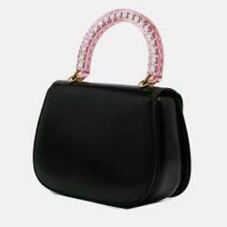 Pre Owned Gucci Classic Top Handle Medium Limited Edition Calfskin Acrylic Bag