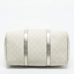 Pre Owned Gucci Gold/Off White GG Supreme Canvas Medium Joy Boston Bag