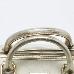 Pre Owned Gucci Gold/Off White GG Supreme Canvas Medium Joy Boston Bag