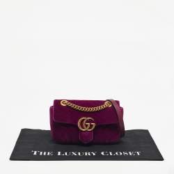 مملوكة مسبقًا حقيبة كتف غوتشي مارمونت جي جي ميني مخمل مبطنة بنفسجي