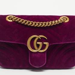 مملوكة مسبقًا حقيبة كتف غوتشي مارمونت جي جي ميني مخمل مبطنة بنفسجي
