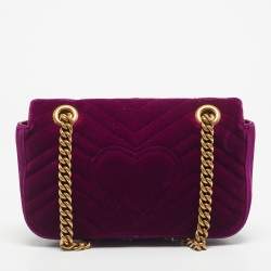 مملوكة مسبقًا حقيبة كتف غوتشي مارمونت جي جي ميني مخمل مبطنة بنفسجي