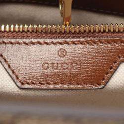 Pre Owned Gucci Brown Medium GG Supreme Interlocking G Tote
