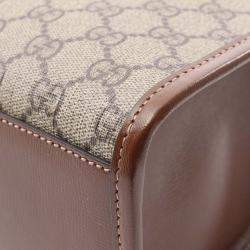 Pre Owned Gucci Brown Medium GG Supreme Interlocking G Tote