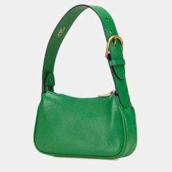 Pre Owned Gucci Green Mini Leather Aphrodite Shoulder Bag