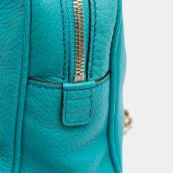 Pre Owned Gucci Blue Leather Soho Chain Zip Shoulder Bag