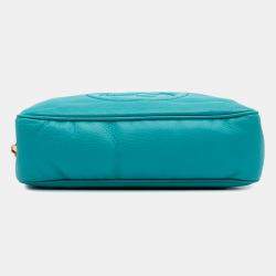 Pre Owned Gucci Blue Leather Soho Chain Zip Shoulder Bag