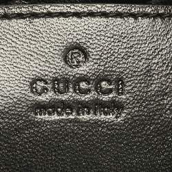 Pre Owned Gucci Black Matelassé Leather GG Marmont Zip Hobo