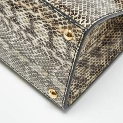 Pre Owned Gucci Beige/Magenta Python Small Padlock Top Handle Bag