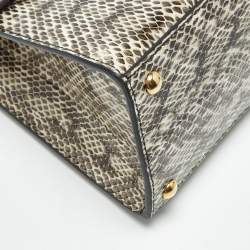 Pre Owned Gucci Beige/Magenta Python Small Padlock Top Handle Bag