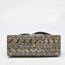 Pre Owned Gucci Beige/Magenta Python Small Padlock Top Handle Bag