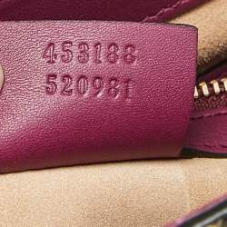 Pre Owned Gucci Beige/Magenta Python Small Padlock Top Handle Bag