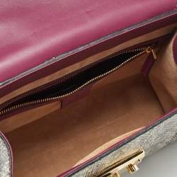 Pre Owned Gucci Beige/Magenta Python Small Padlock Top Handle Bag