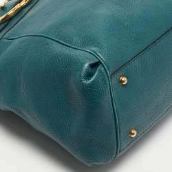 Pre Owned Gucci Dark Green Leather GG Ride Tote