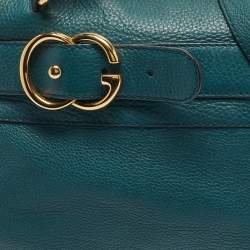 Pre Owned Gucci Dark Green Leather GG Ride Tote