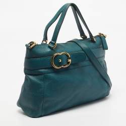 Pre Owned Gucci Dark Green Leather GG Ride Tote