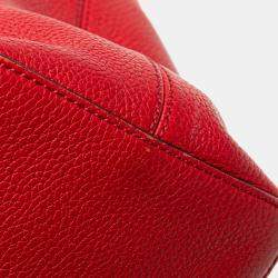 Pre Owned Gucci Red Large Pebbled Calfskin Soho Convertible Hobo