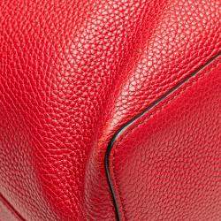 Pre Owned Gucci Red Large Pebbled Calfskin Soho Convertible Hobo