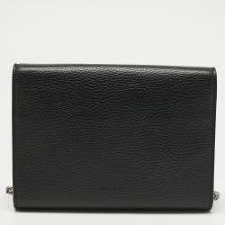 Pre Owned Gucci Black Leather Dionysus Wallet on Chain