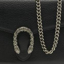 Pre Owned Gucci Black Leather Dionysus Wallet on Chain