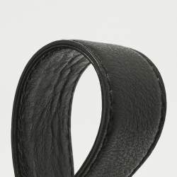 Pre Owned Gucci Black Leather Interlocking Icon Drawstring Hobo