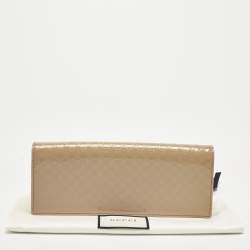 Pre Owned Gucci Old Rose Microguccissima Patent Leather Broadway Clutch