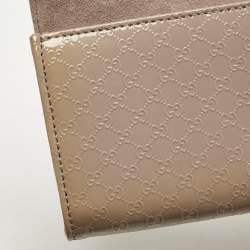 Pre Owned Gucci Old Rose Microguccissima Patent Leather Broadway Clutch