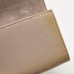 Pre Owned Gucci Old Rose Microguccissima Patent Leather Broadway Clutch