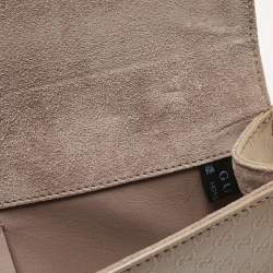 Pre Owned Gucci Old Rose Microguccissima Patent Leather Broadway Clutch