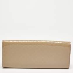 Pre Owned Gucci Old Rose Microguccissima Patent Leather Broadway Clutch