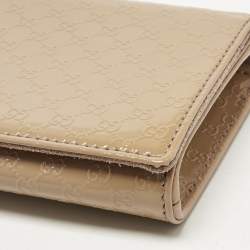 Pre Owned Gucci Old Rose Microguccissima Patent Leather Broadway Clutch