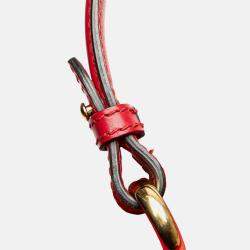 Pre Owned Gucci Red Medium Leather Sylvie Top Handle Bag