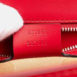 Pre Owned Gucci Red Medium Leather Sylvie Top Handle Bag