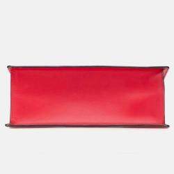 Pre Owned Gucci Red Medium Leather Sylvie Top Handle Bag