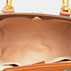 Pre Owned Gucci Brown Small Leather Bamboo Diana Satchel