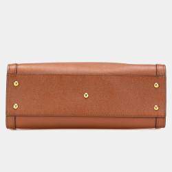Pre Owned Gucci Brown Small Leather Bamboo Diana Satchel