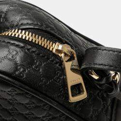 Pre Owned Gucci Black Microguccissima Bree Crossbody