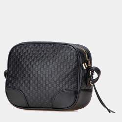 Pre Owned Gucci Black Microguccissima Bree Crossbody