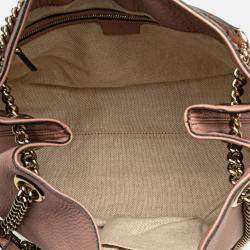 Pre Owned حقيبة يد غوتشي سوهو متوسطة سلسلة جلد وردية