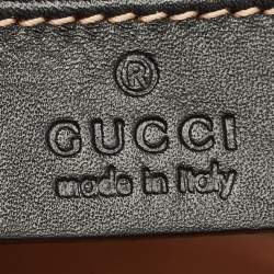 Pre Owned Gucci Black Leather Mini Pearl Studded Queen Margaret Broadway Shoulder Bag 