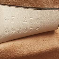 Pre Owned Gucci Off White Leather Mini Web Sylvie Top Handle Bag