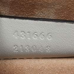 Pre Owned Gucci Black/White Watersnake Leather Mini Web Chain Sylvie Shoulder Bag