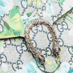 Pre Owned Gucci Beige Multicolor GG Supreme Dionysus Blooms Chain Wallet