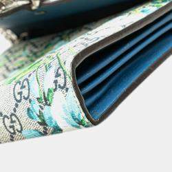 Pre Owned Gucci Beige Multicolor GG Supreme Dionysus Blooms Chain Wallet