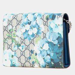 Pre Owned Gucci Beige Multicolor GG Supreme Dionysus Blooms Chain Wallet