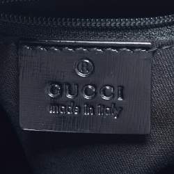 Pre Owned Gucci Black/Beige Canvas Large Full Moon Hobo